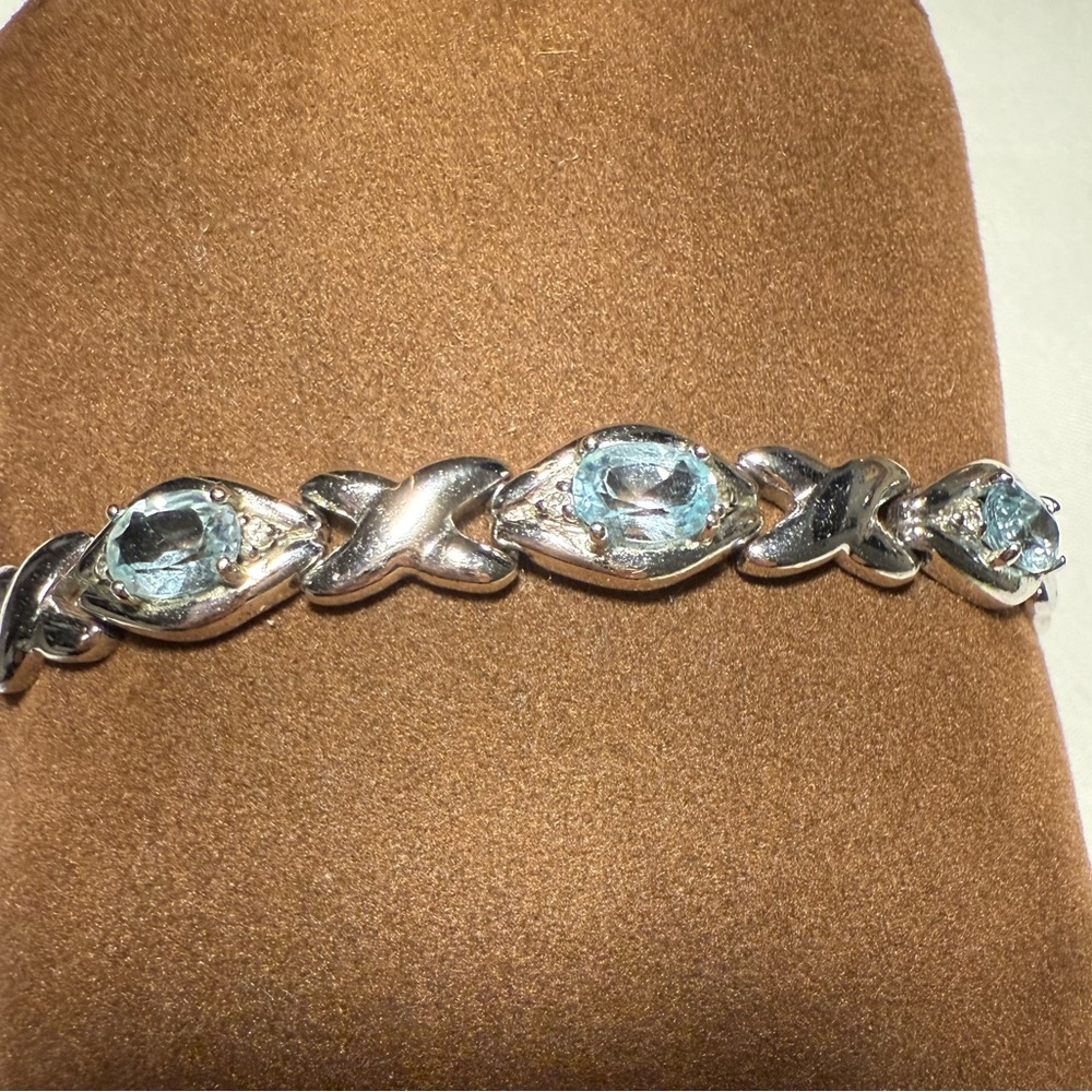 Sterling Silver 925 Topaz Infinity Tennis Bracelet